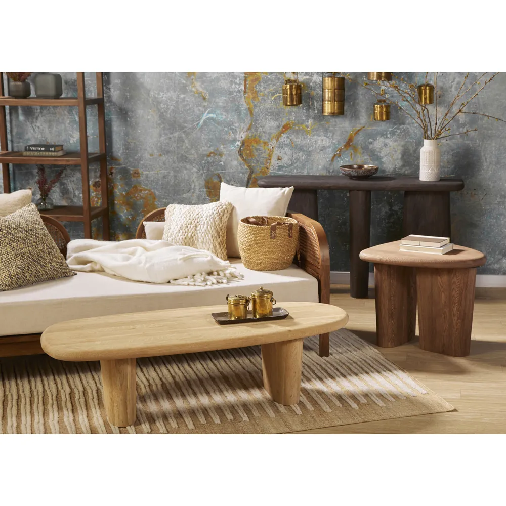 Laura Round Edge Oval Coffee Table - Natural, Oak