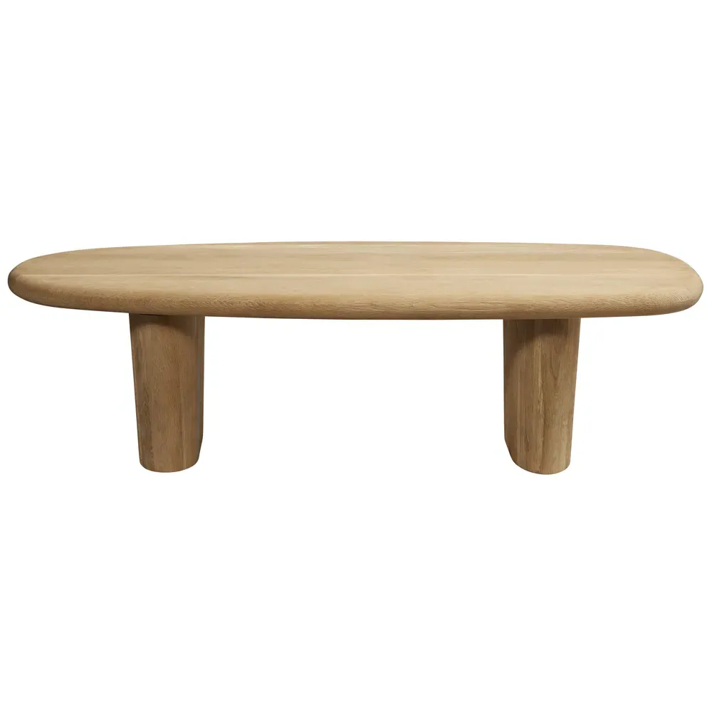 Laura Round Edge Oval Coffee Table - Natural, Oak
