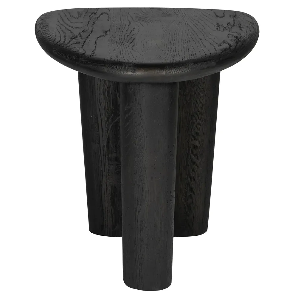 Laura Round Edge Side Table - Black, Oak