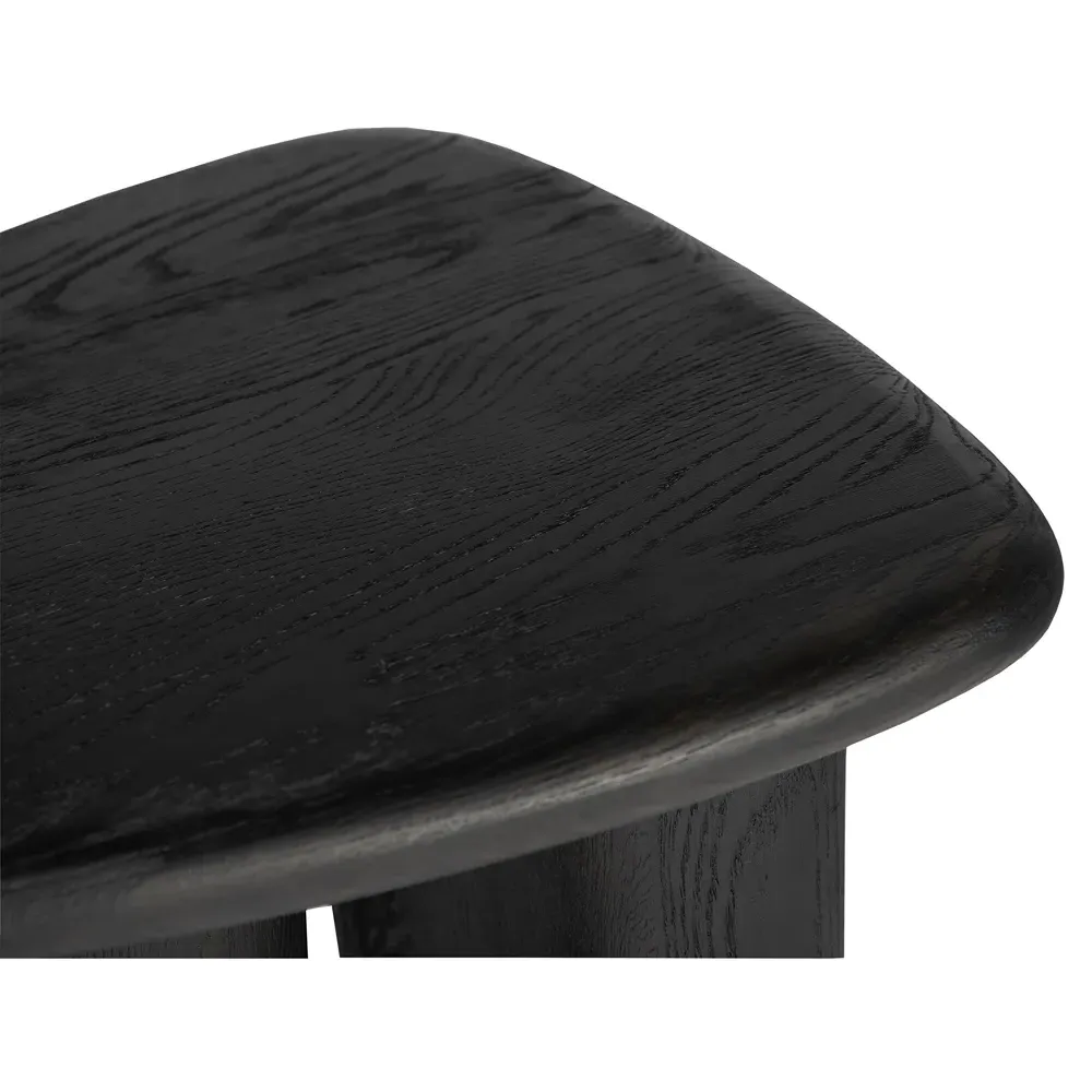 Laura Round Edge Side Table - Black, Oak