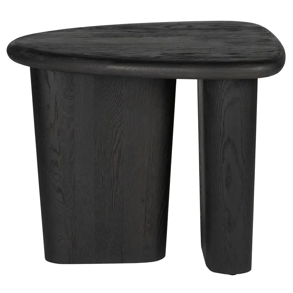 Laura Round Edge Side Table - Black, Oak image