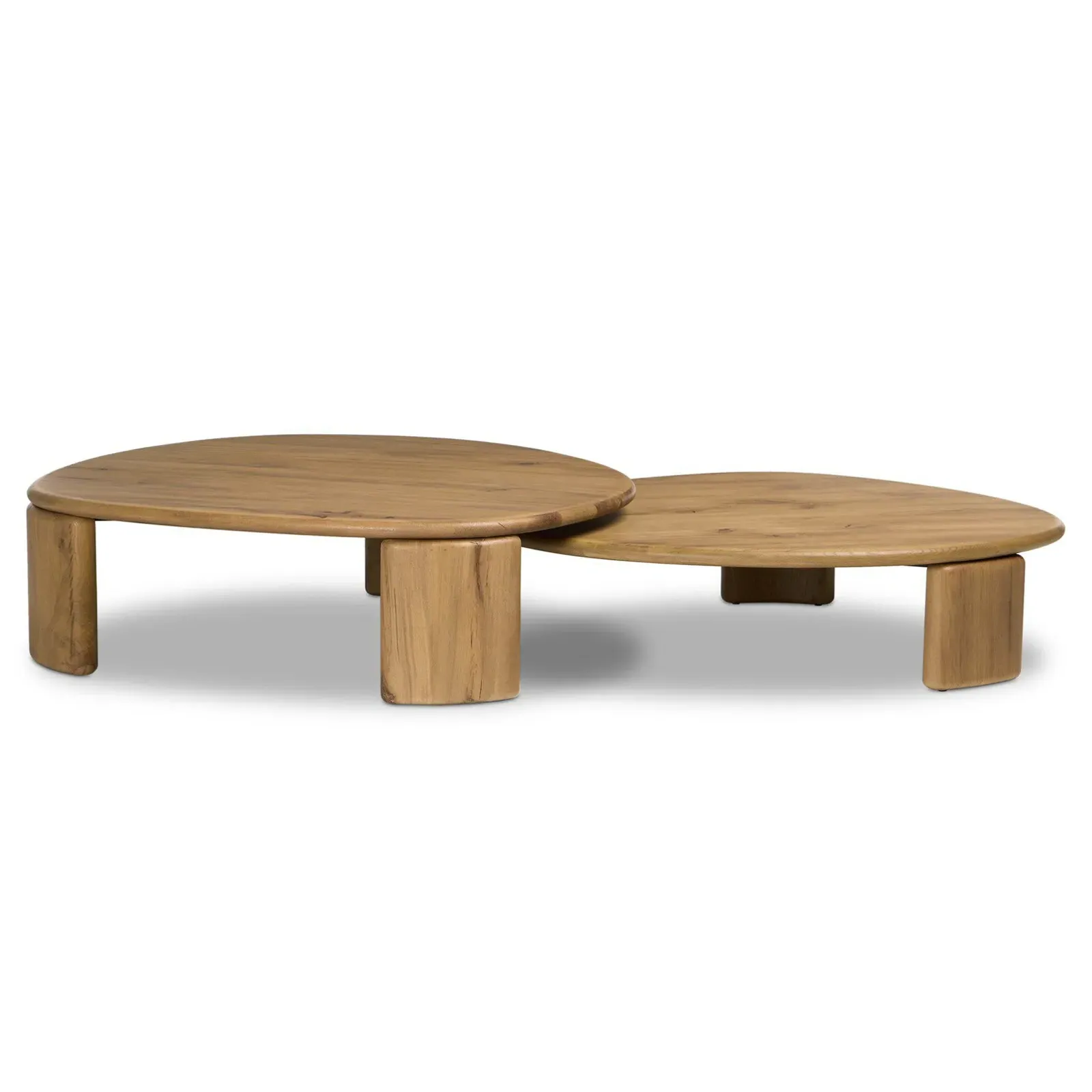Laura Round Nesting Tables - Natural, Reclaimed Oak