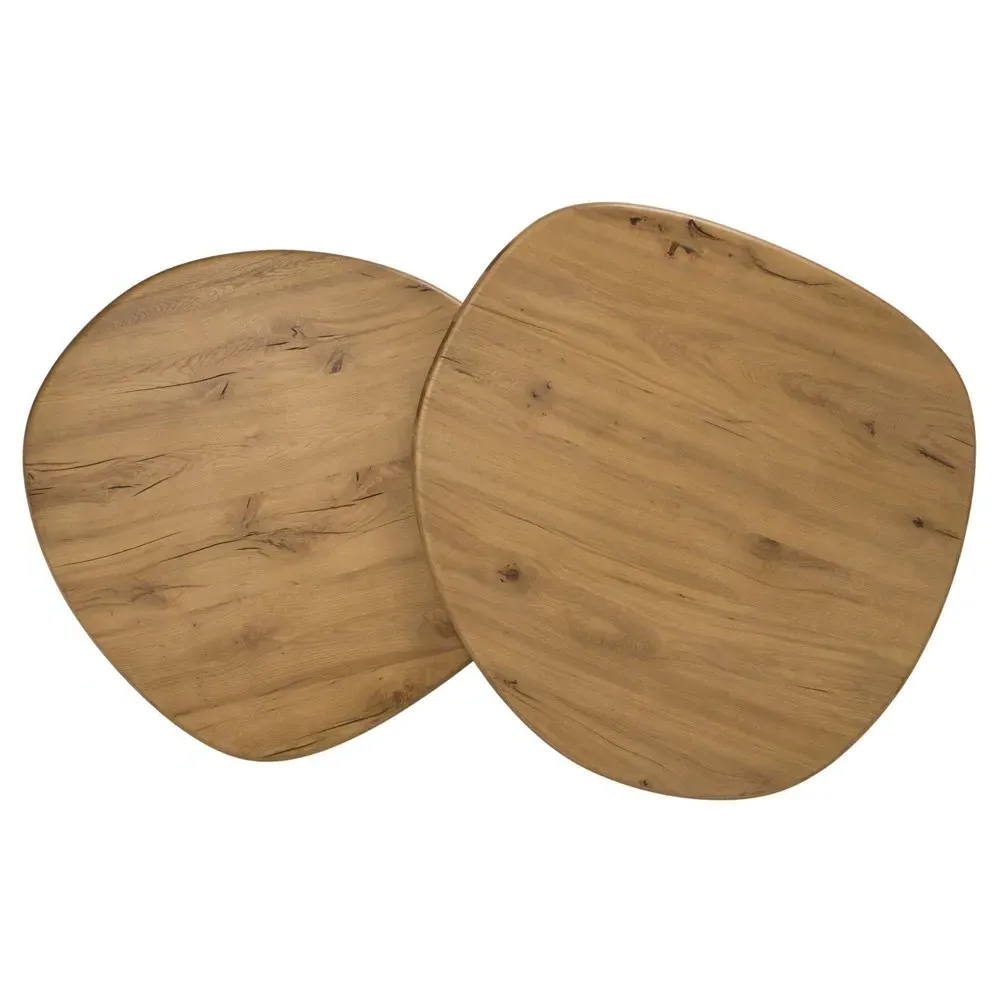 Laura Round Nesting Tables - Natural, Reclaimed Oak