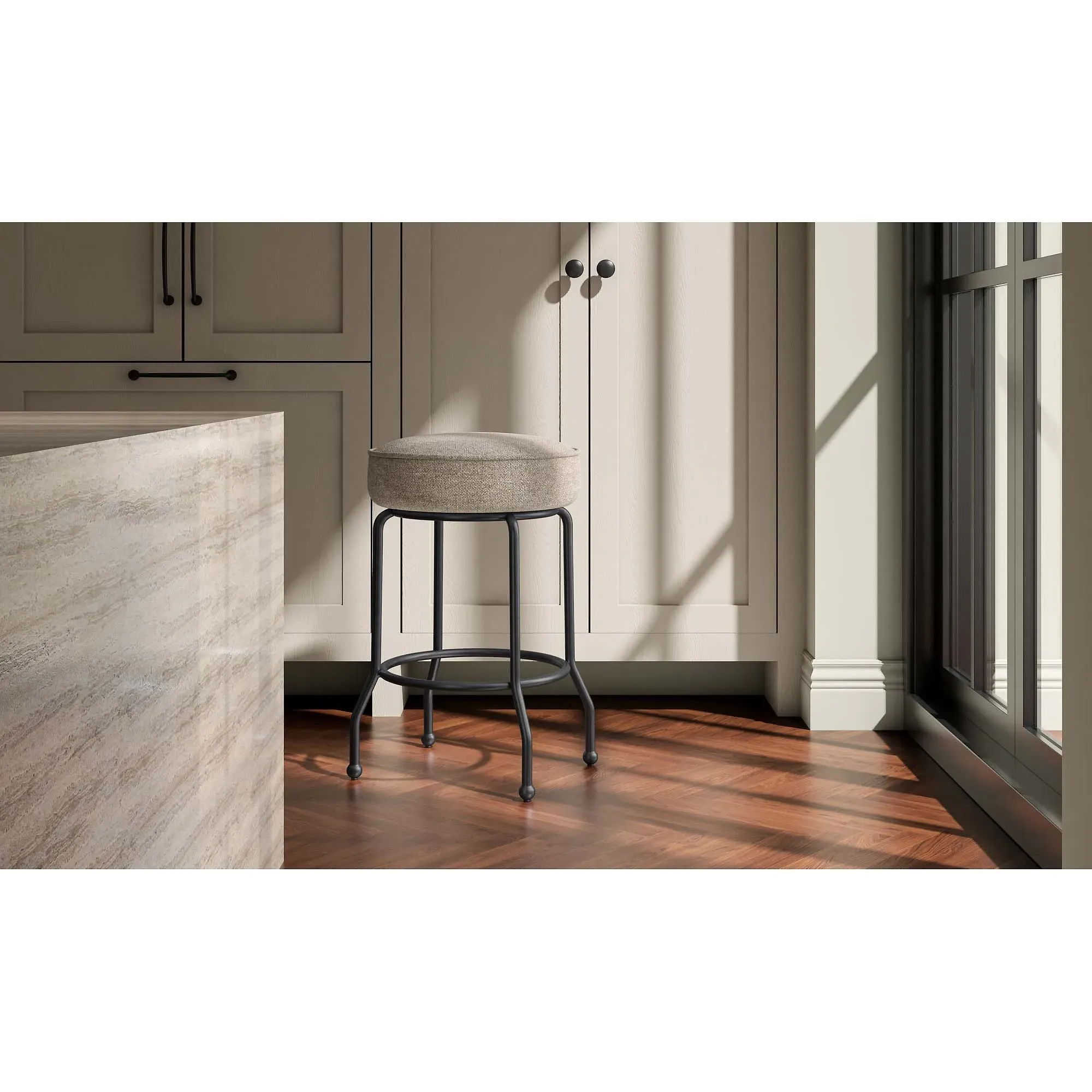 Lauren Swivel Counter Stool - Light Brown, Iron
