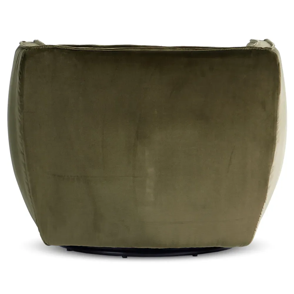 Laurice Swivel Barrel Chair - Green, Cotton Blend