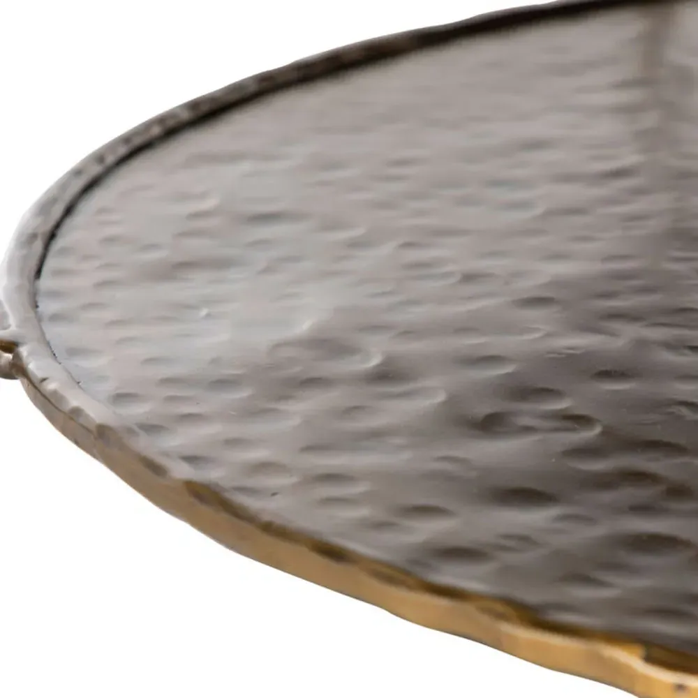 Laurie Upholstered Hair On Hide Iron Brass Frame Ottoman - White