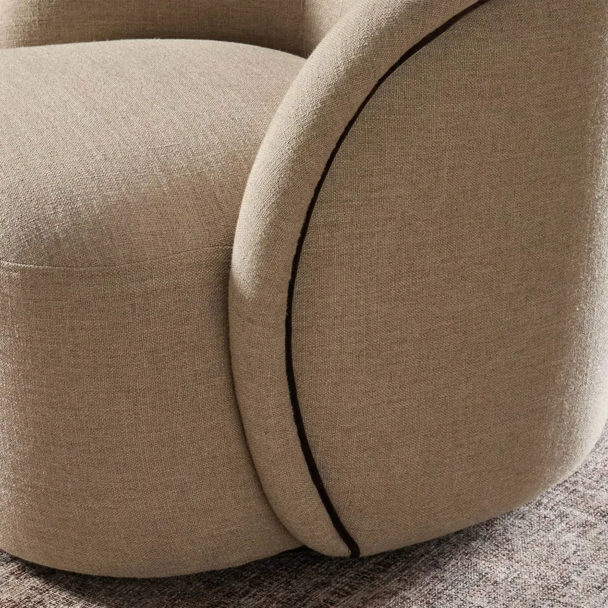 Laurrey Alcala Swivel Chair - Taupe, Performance Fabric