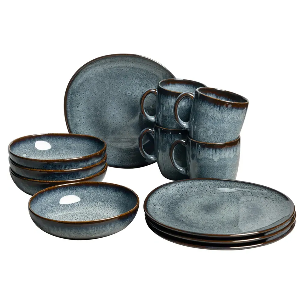 Lave French Country 12 Piece Dinnerware Set - Grey image