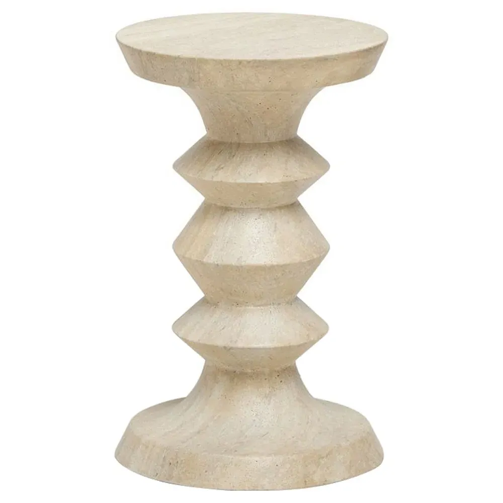 L'Avenue Round Drink Table - Brown, Marble Concrete