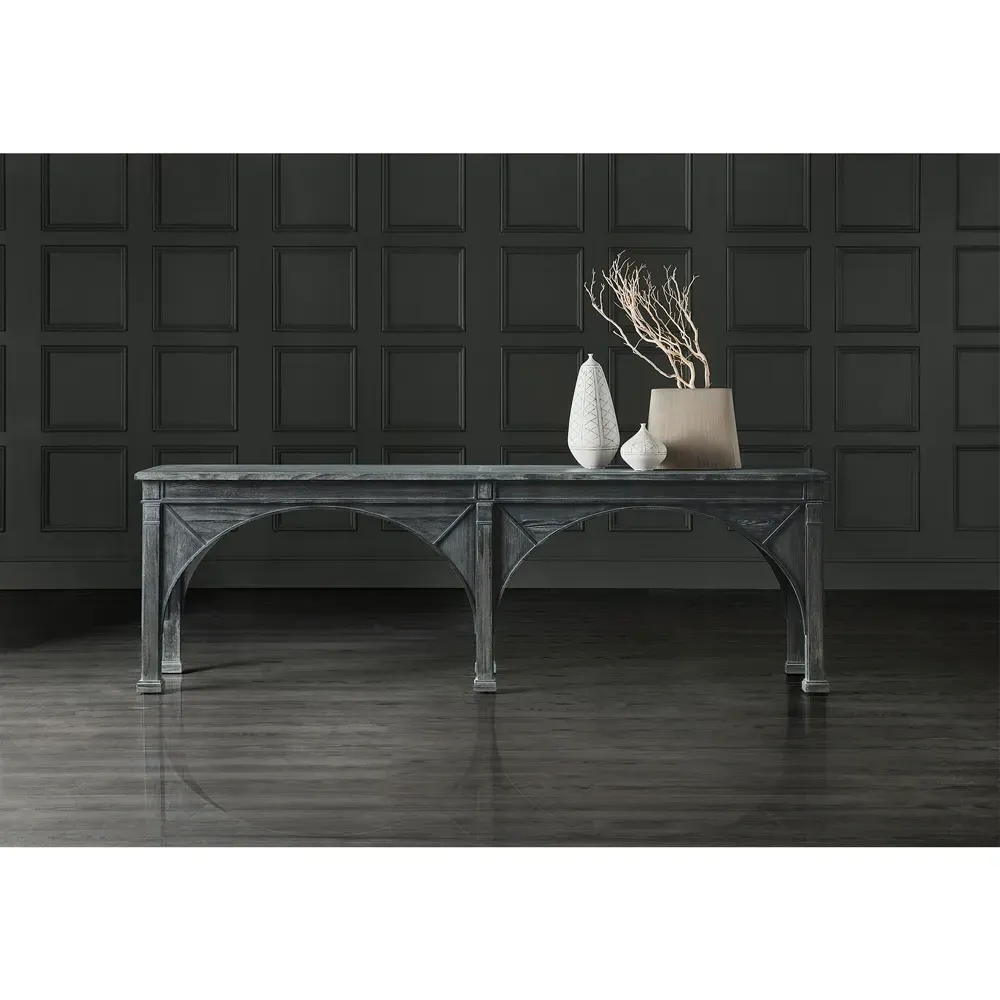 Lavine Curved Rectangular Console Table - Black, Pine
