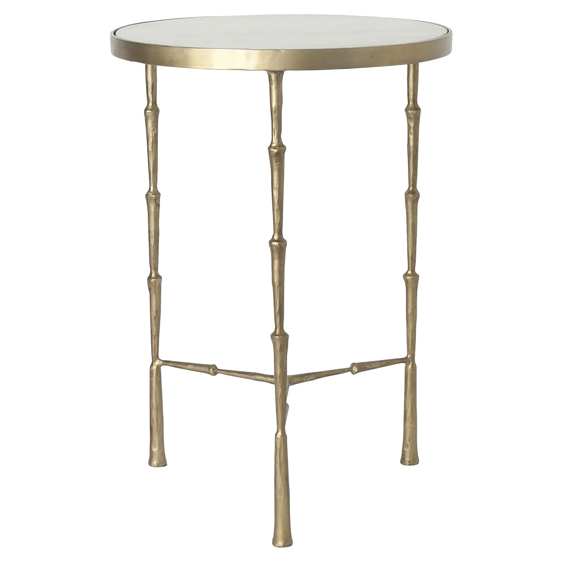 Lavinia Round Side Table - Gold, Marble