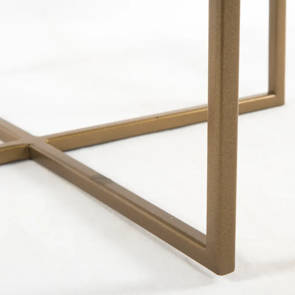 Lawrence Square Side Table - White, Marble