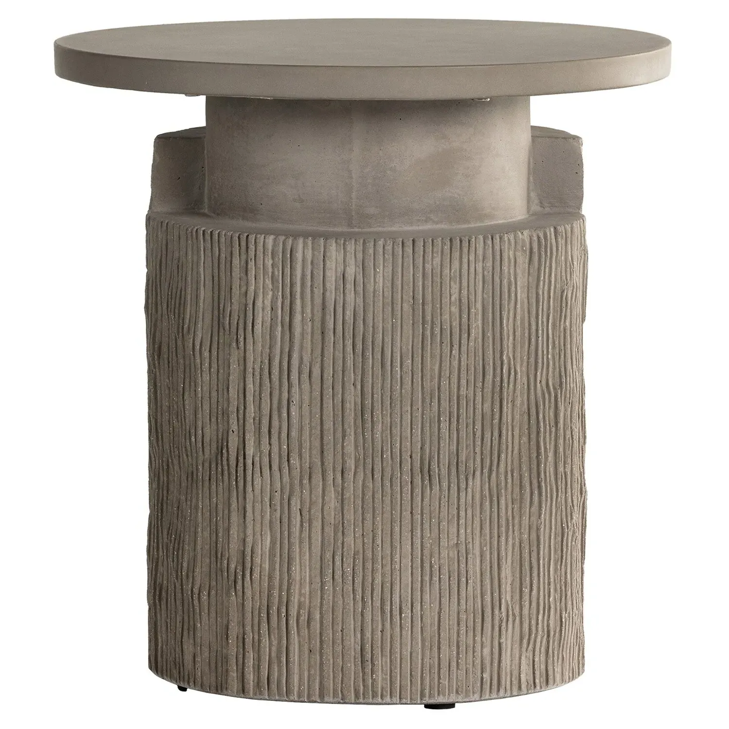 Lawson Round Outdoor End Table - Grey, Concrete image