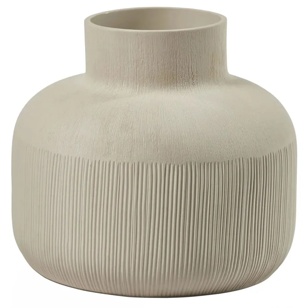 Laya Short Decorative Vase - Cream, Porcelain image
