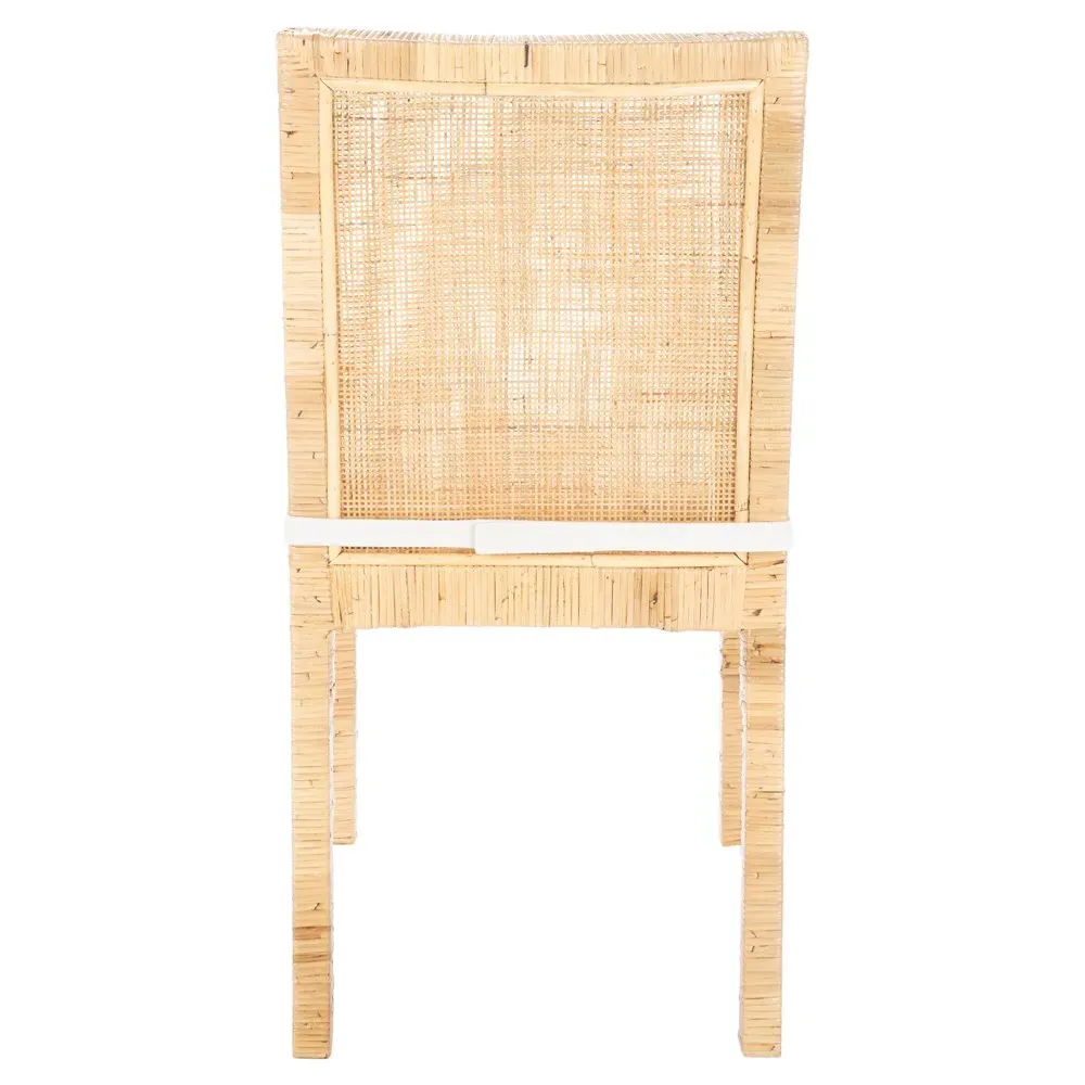 Layla Cane Woven Dining Chair Set of 2 - White, Rattan