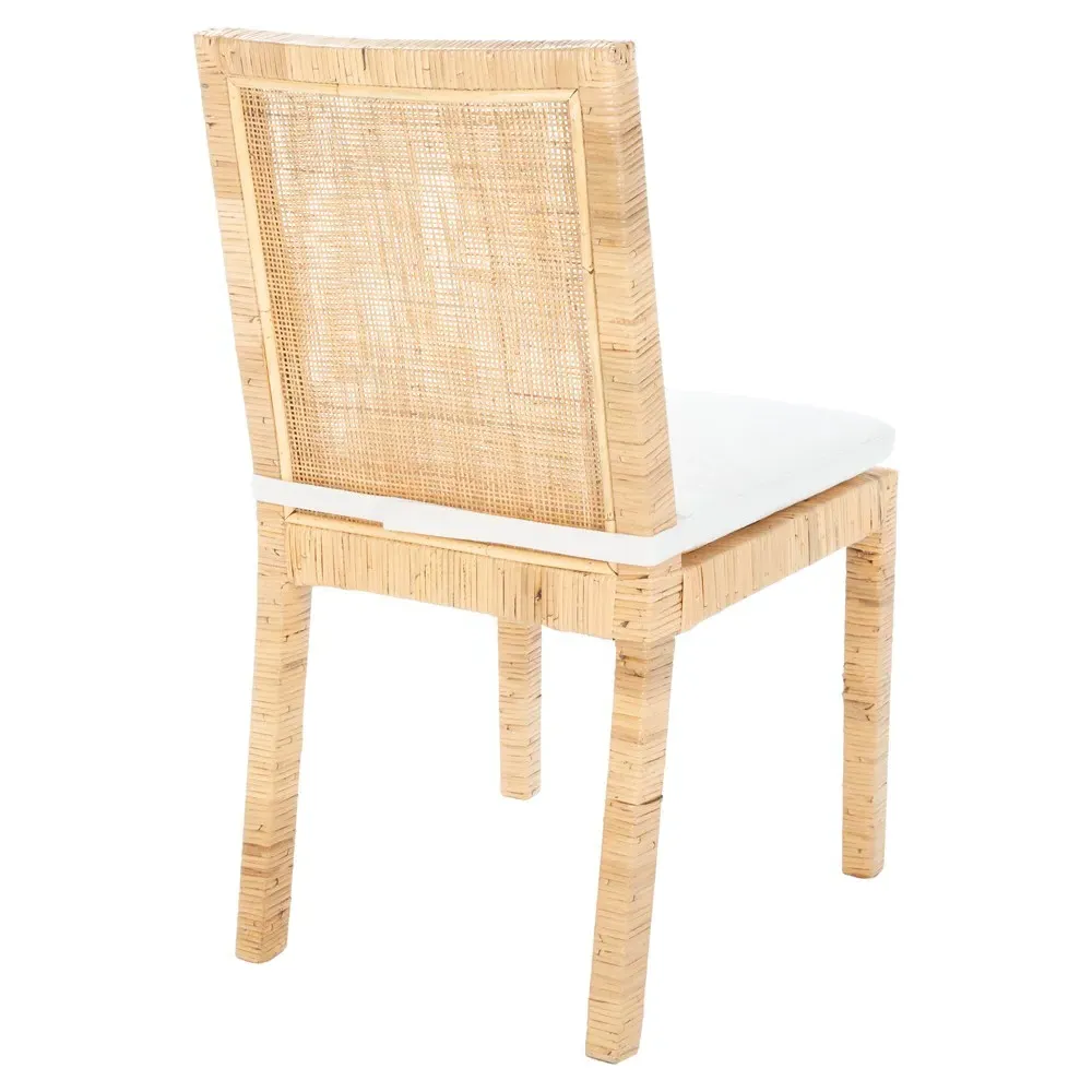 Layla Cane Woven Dining Chair Set of 2 - White, Rattan