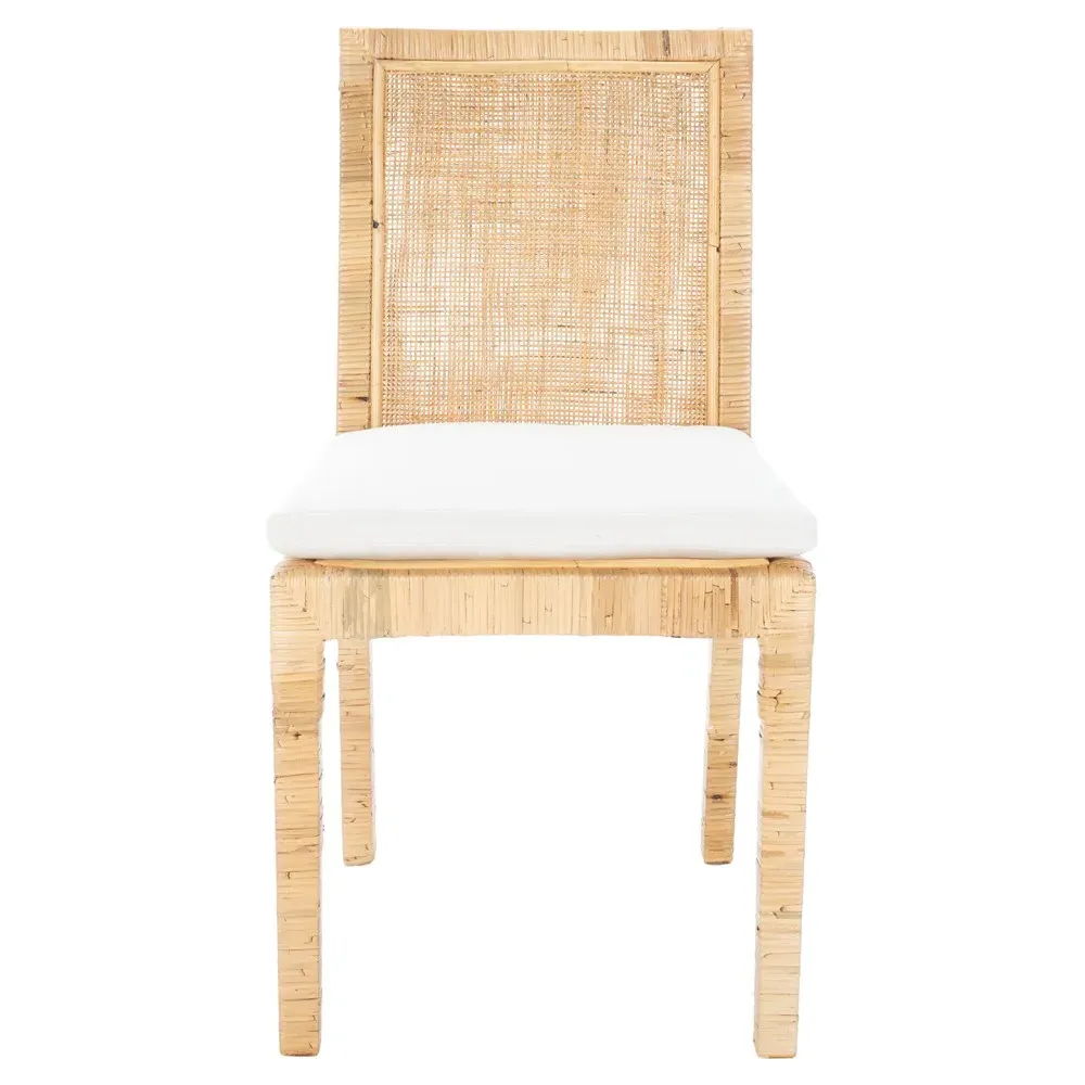 Layla Cane Woven Dining Chair Set of 2 - White, Rattan