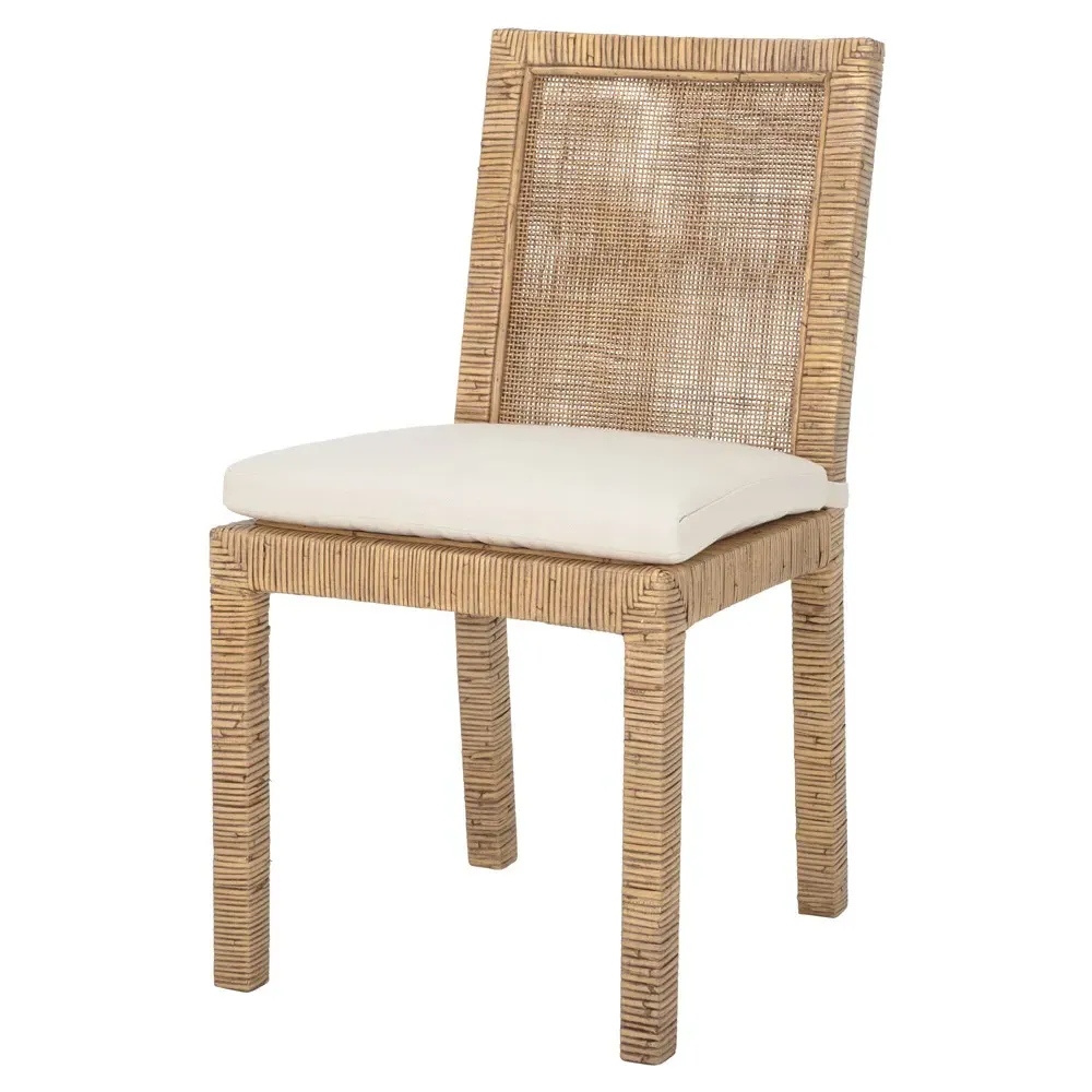 Layla Dining Chair Set of 2 - White, Rattan