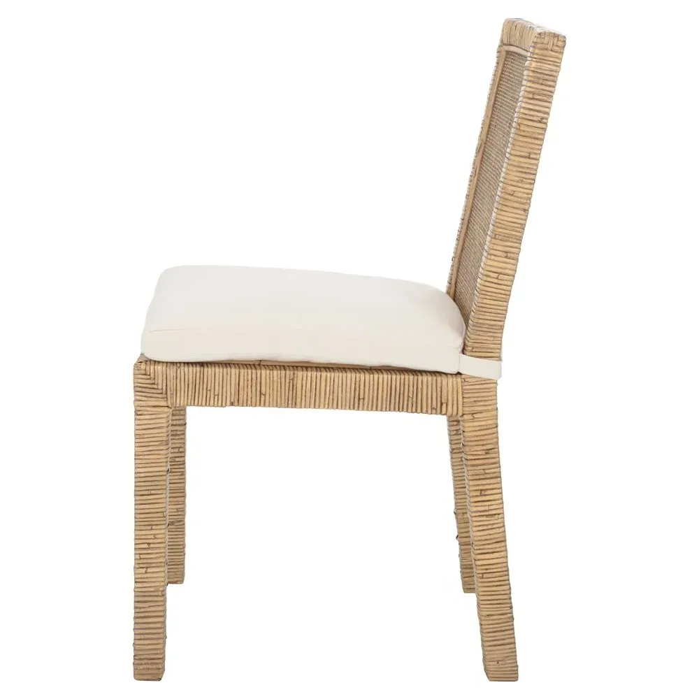 Layla Dining Chair Set of 2 - White, Rattan