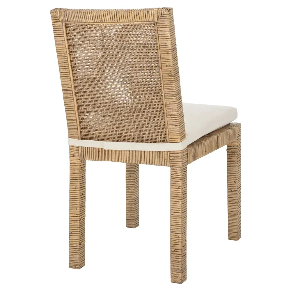 Layla Dining Chair Set of 2 - White, Rattan