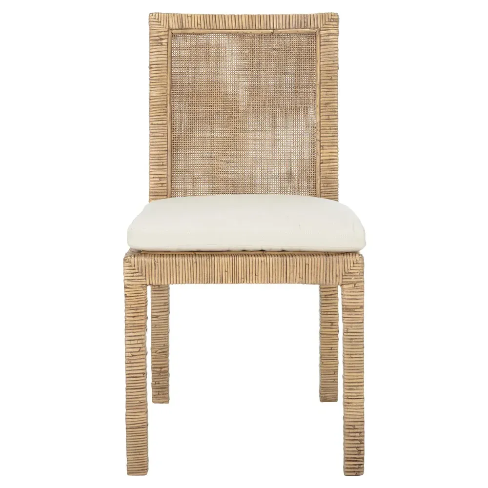 Layla Dining Chair Set of 2 - White, Rattan image