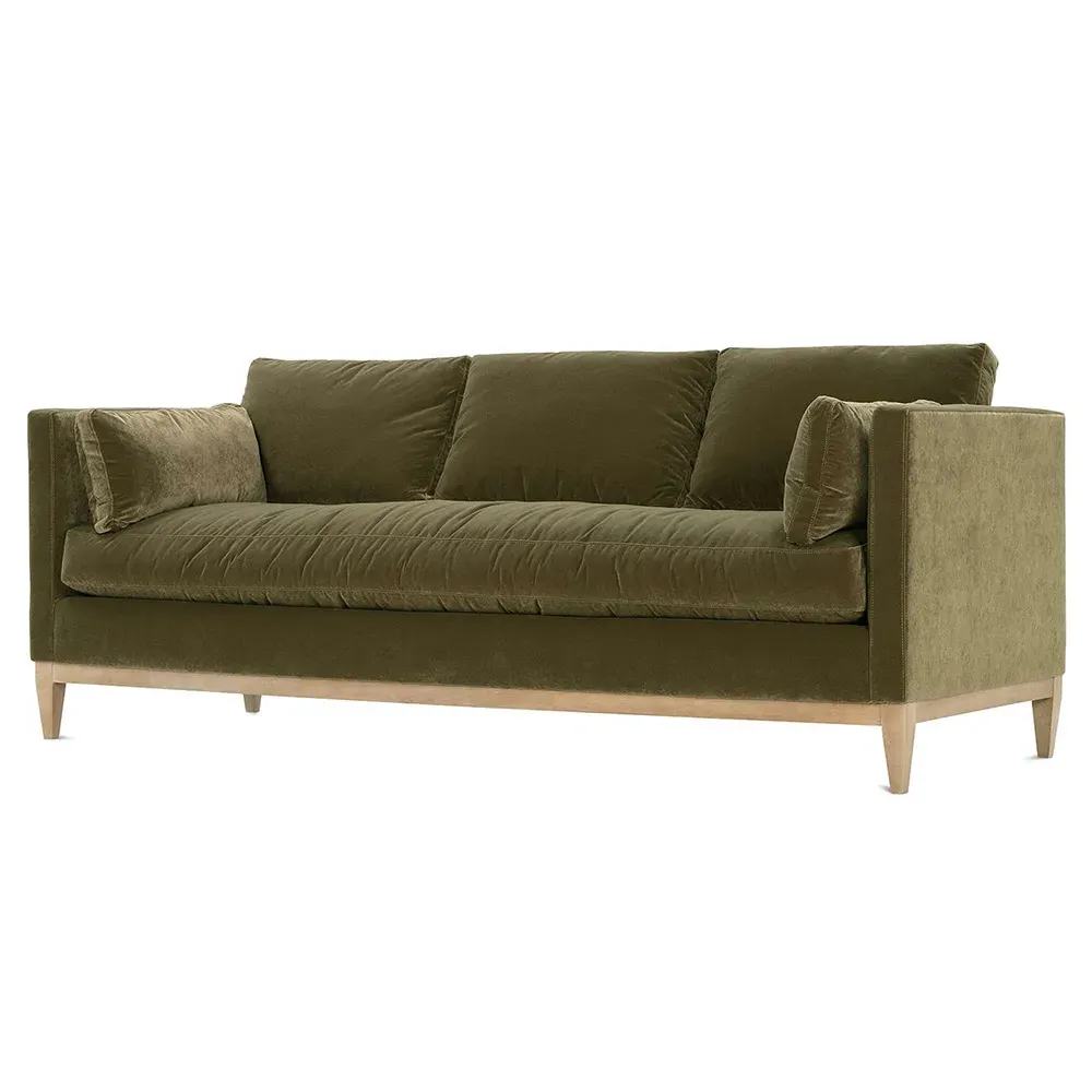 Leah 3-Seater Sofa - Olive Green, Velvet