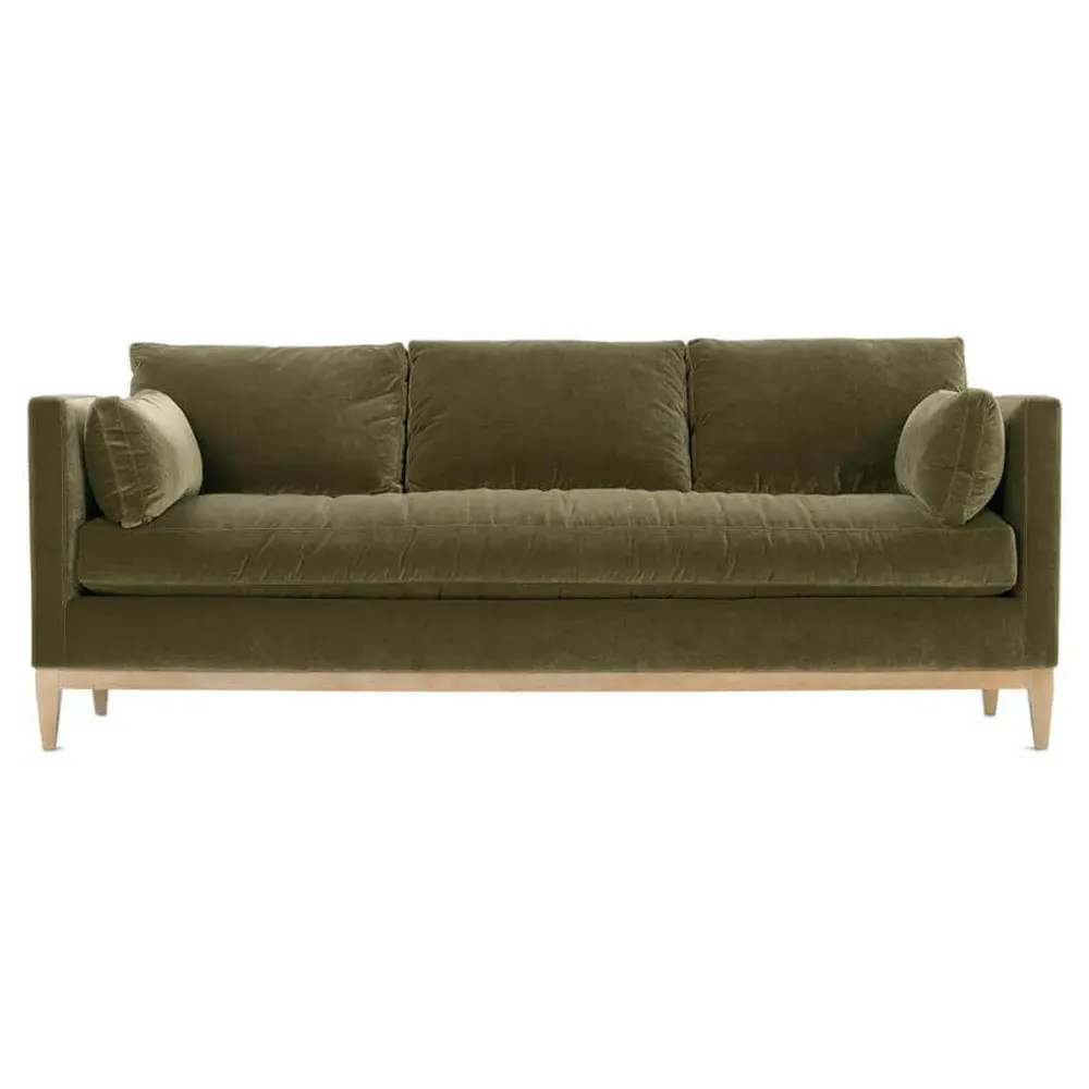 Leah 3-Seater Sofa - Olive Green, Velvet image