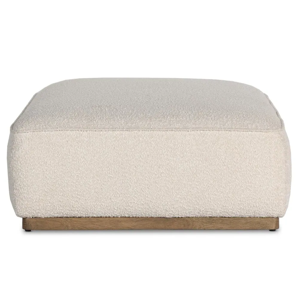 Leah Cocktail Ottoman - Beige, Boucle