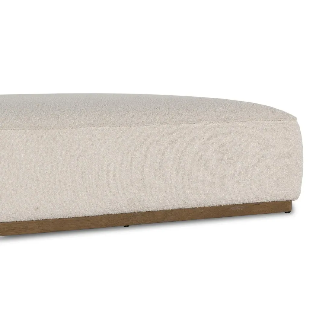 Leah Cocktail Ottoman - Beige, Boucle