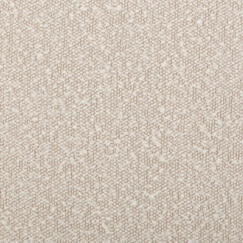 Leah Round Ottoman - Beige, Boucle