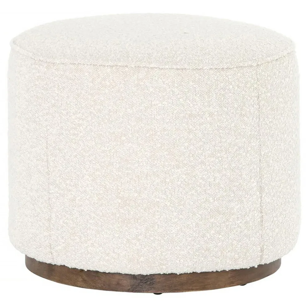 Leah Round Ottoman - Cream, Boucle image