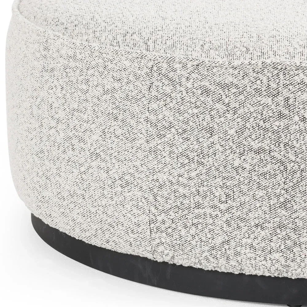 Leah Round Ottoman - Grey, Boucle