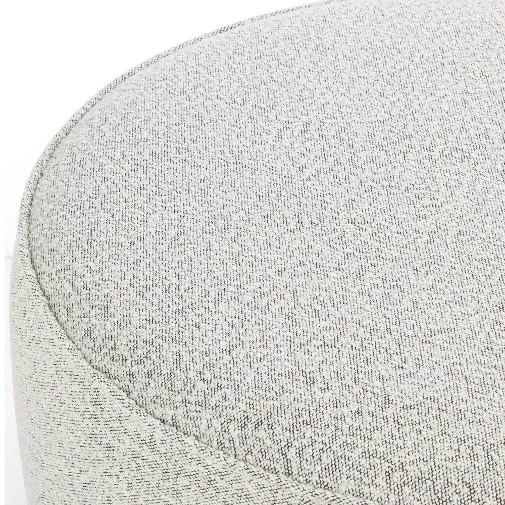 Leah Round Ottoman - Grey, Boucle