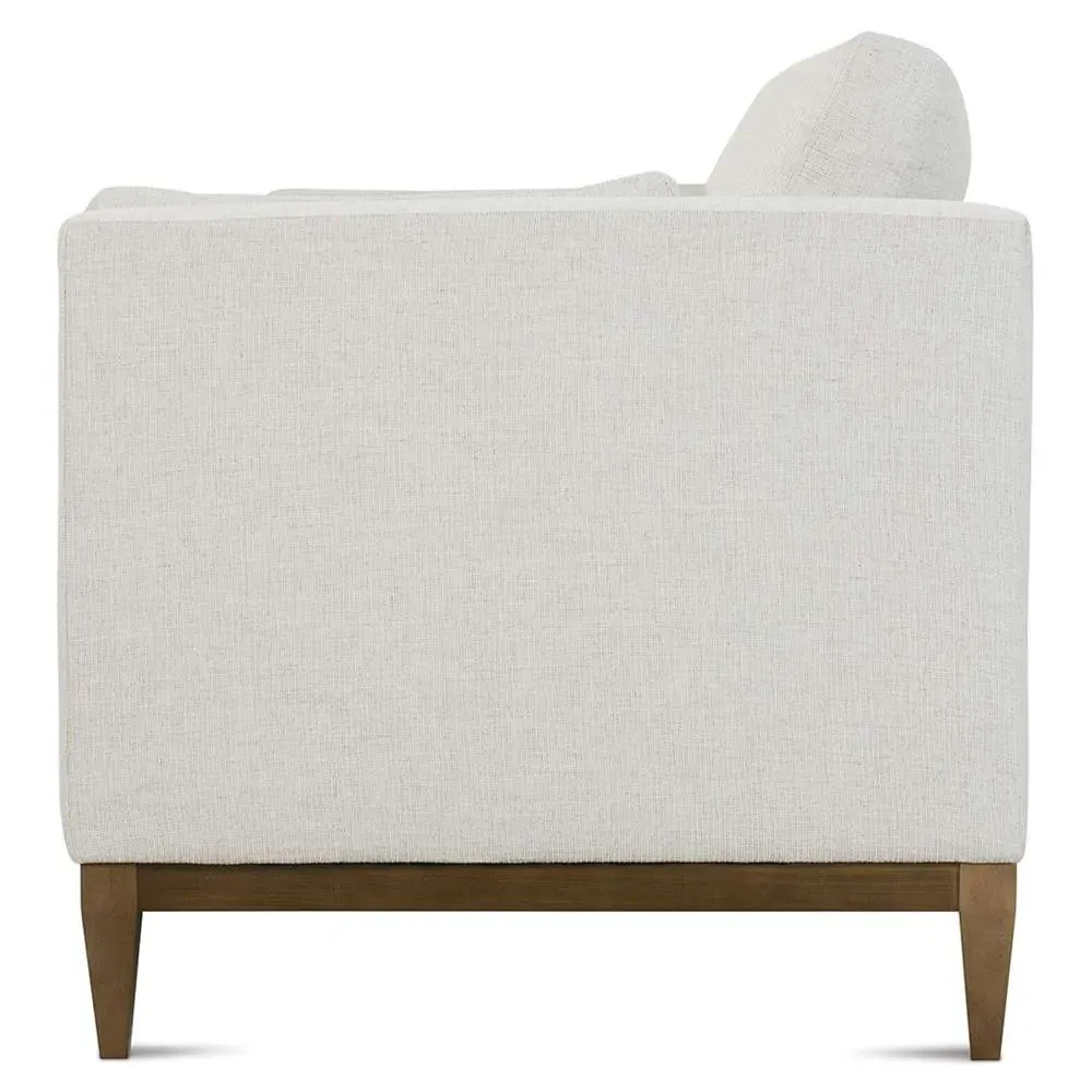 Leah Upholstered Sofa - Bone White, Latte Wood