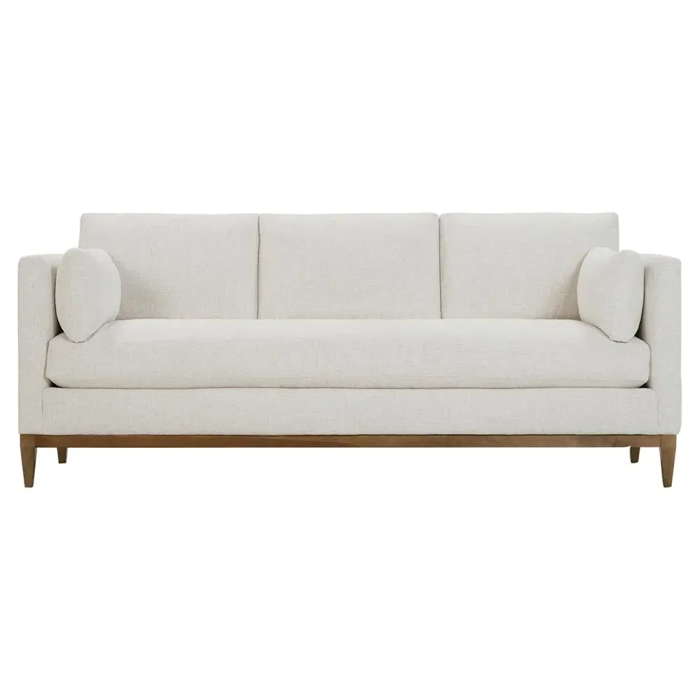 Leah Upholstered Sofa - Bone White, Latte Wood image