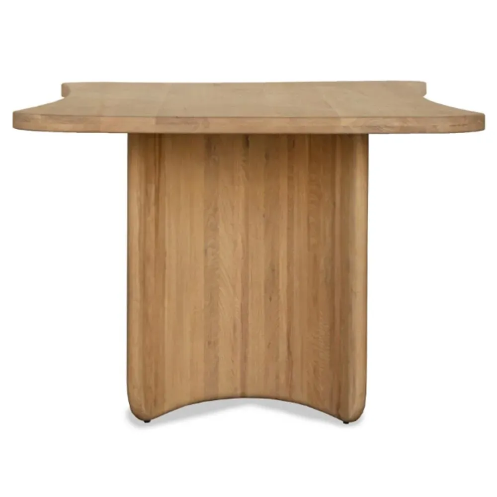 Leaky Double Pedestal Rectangular Dining Table - Brown, Oak