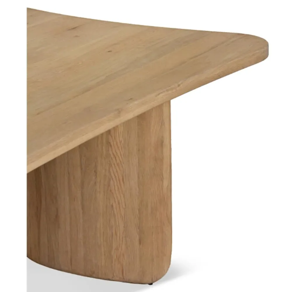 Leaky Double Pedestal Rectangular Dining Table - Brown, Oak