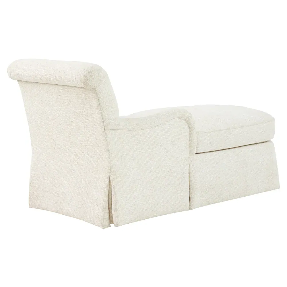 Leanne Slipcovered Chaise Lounge - White, Walnut