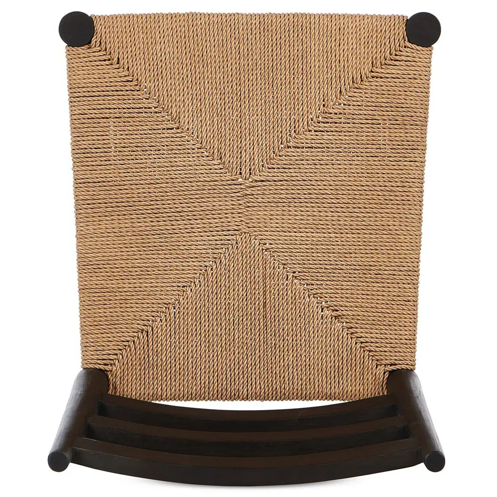 Leda Outdoor Ladderback Dining Chair - Black, Teak