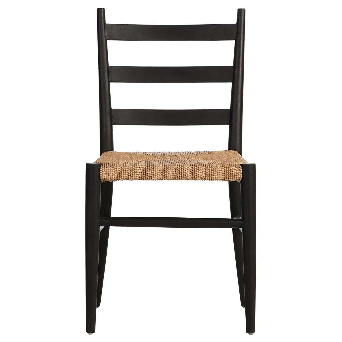 Leda Outdoor Ladderback Dining Chair - Black, Teak image