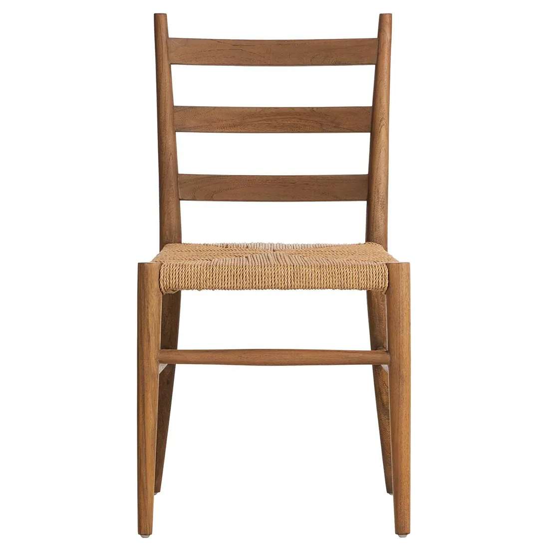 Leda Outdoor Ladderback Dining Chair - Brown, Teak