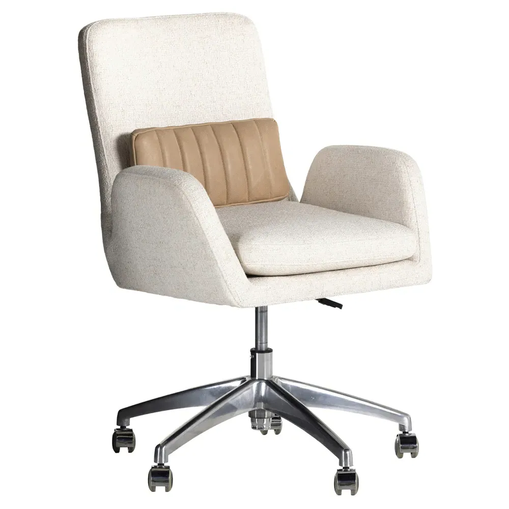 Legend Swivel Office Chair - Off White, Aluminum