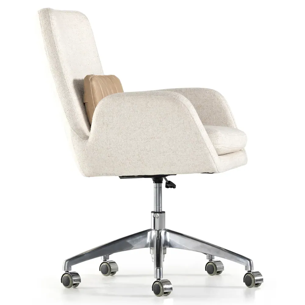Legend Swivel Office Chair - Off White, Aluminum