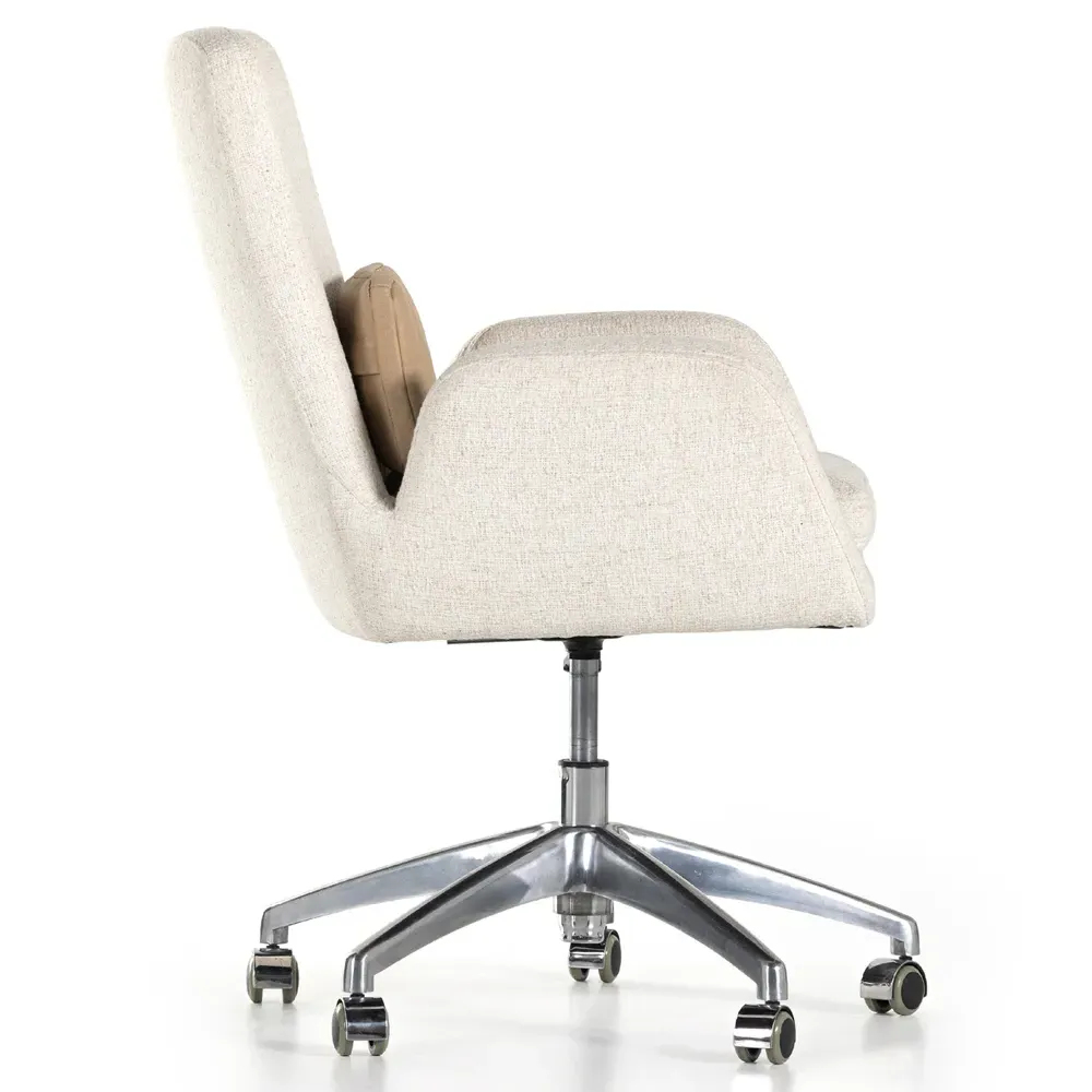 Legend Swivel Office Chair - Off White, Aluminum