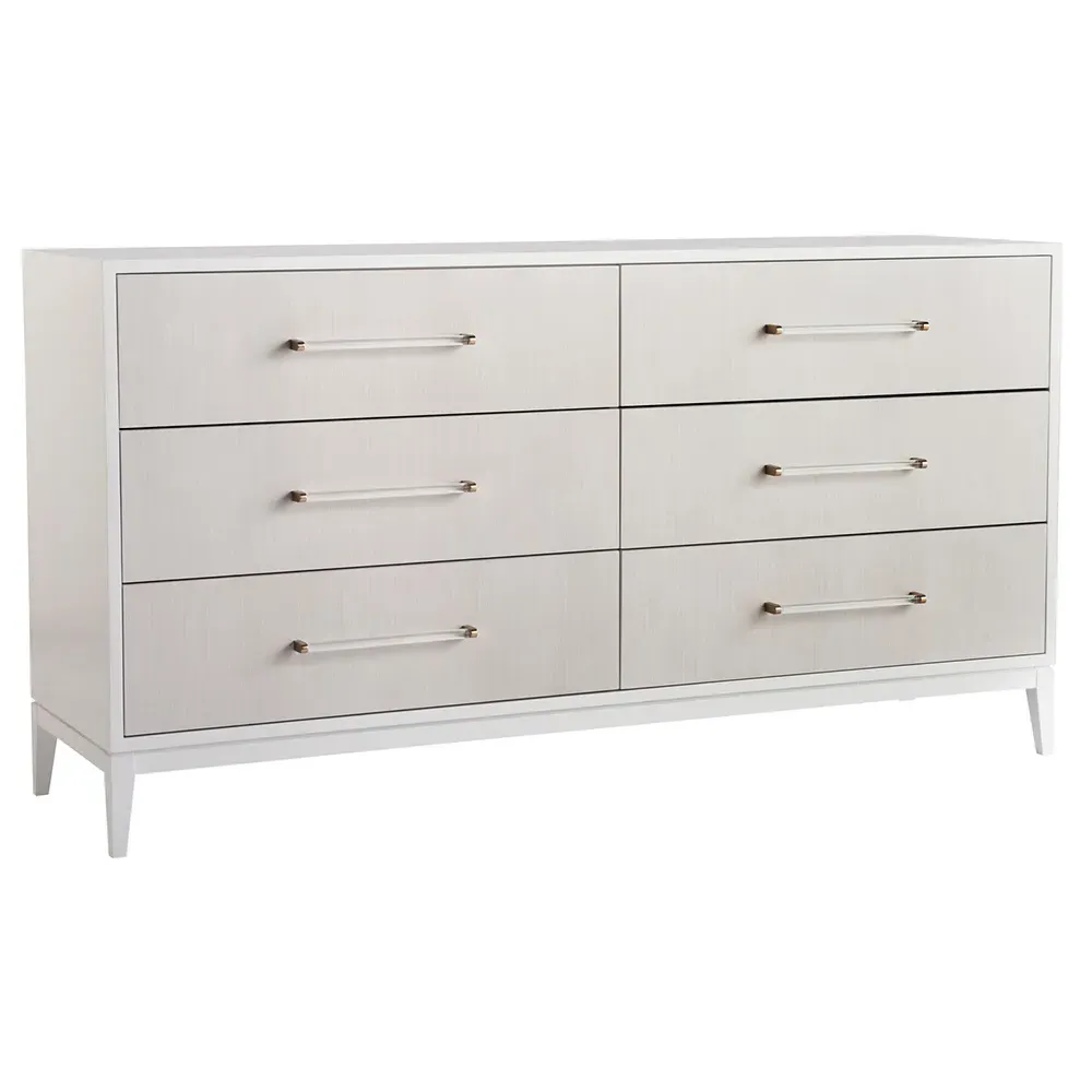 Leif 6 Drawer Double Dresser - White, Wood