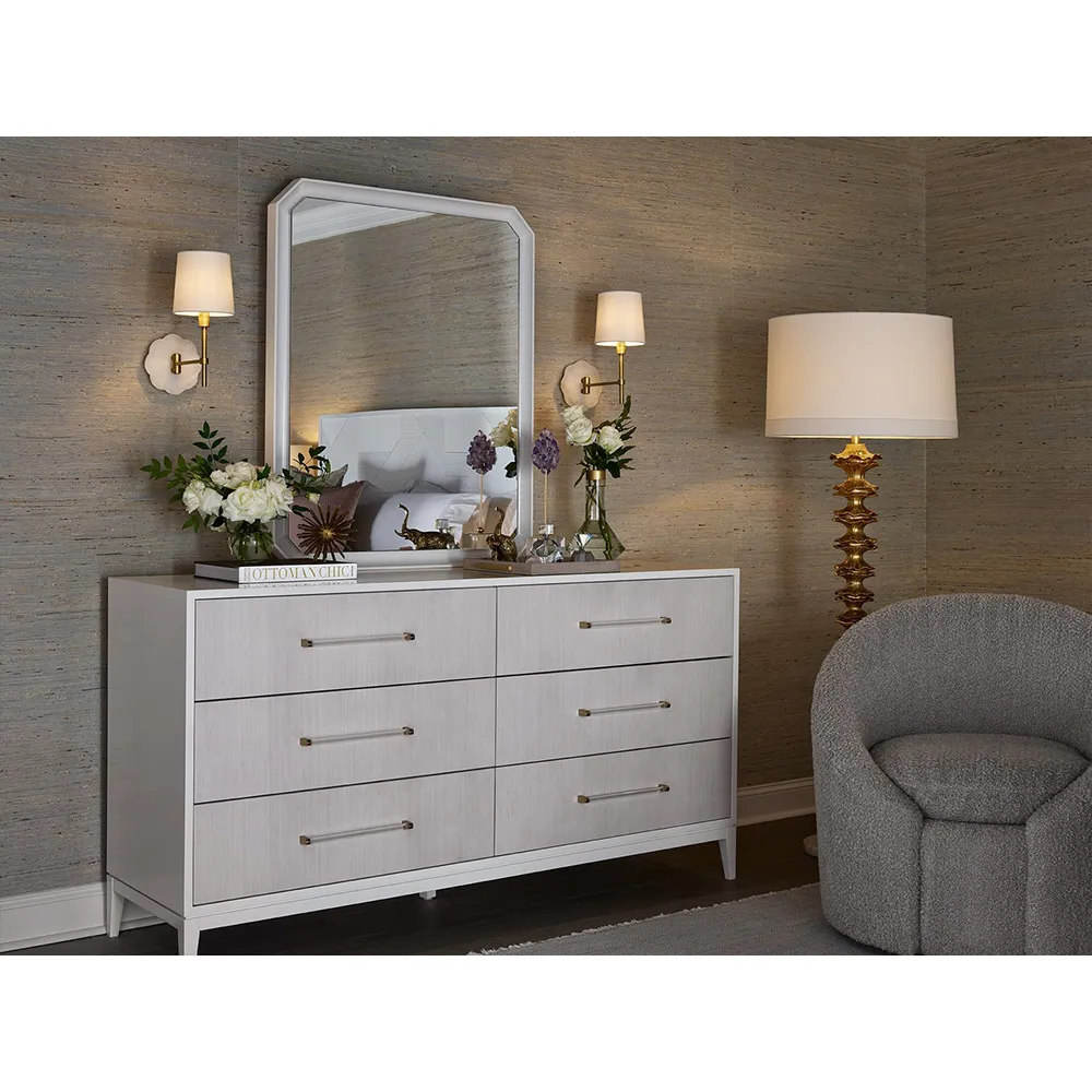 Leif 6 Drawer Double Dresser - White, Wood