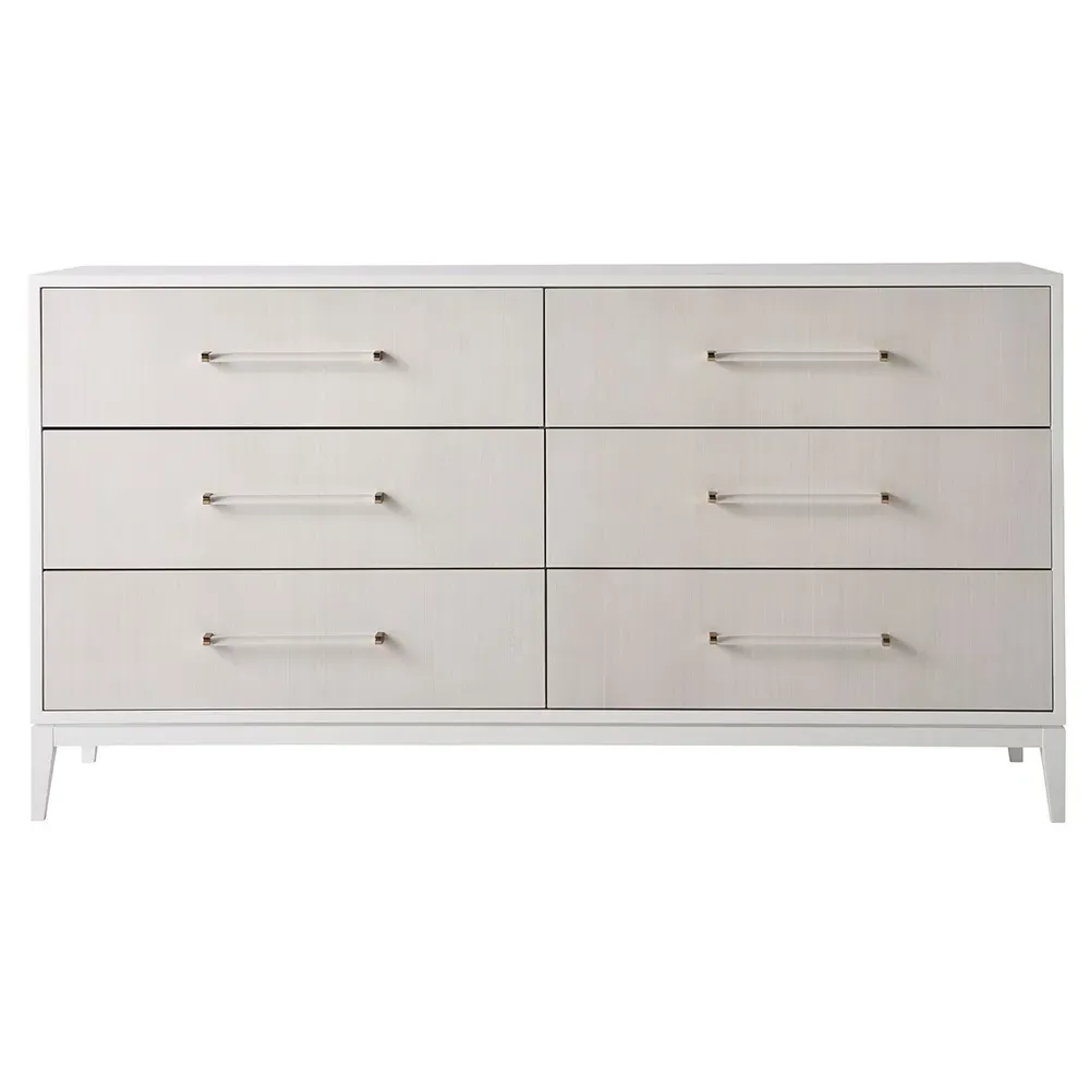 Leif 6 Drawer Double Dresser - White, Wood