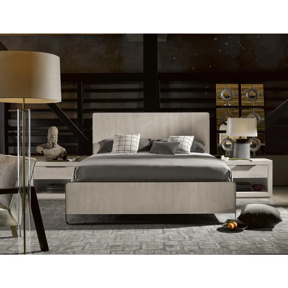 Leighton Nightstand with Storage - Grey, Oak