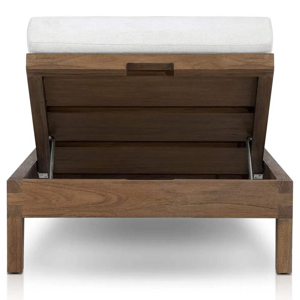 Leighton Outdoor Chaise - Brown, Teak