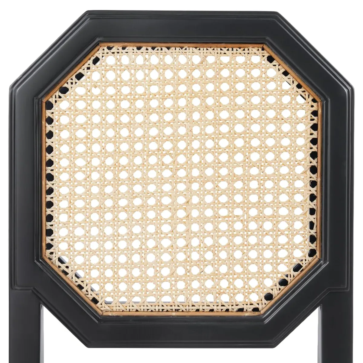 Leila Cane Back Dining Side Chair - Black, Wood